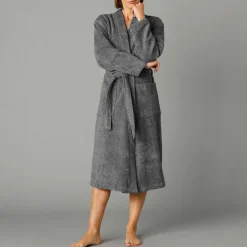 Peignoir mixte adulte col kimono - éponge bouclette 380 g/m²
