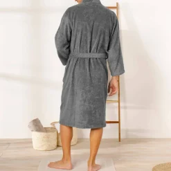 Peignoir mixte adulte col kimono - éponge bouclette 380 g/m²