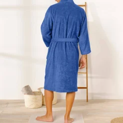 Peignoir mixte adulte col kimono - éponge bouclette 380 g/m²