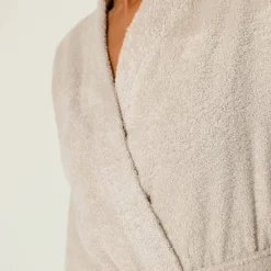 Peignoir mixte adulte col kimono - éponge bouclette 380 g/m²