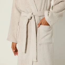 Peignoir mixte adulte col kimono - éponge bouclette 380 g/m²