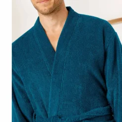Peignoir mixte adulte col kimono - éponge bouclette 380 g/m²