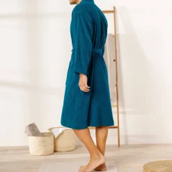 Peignoir mixte adulte col kimono - éponge bouclette 380 g/m²