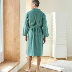 Peignoir mixte adulte col kimono - éponge bouclette 380 g/m²
