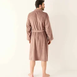 Peignoir mixte adulte col kimono - éponge bouclette 380 g/m²