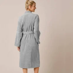 Peignoir mixte adulte uni coton éponge bouclette col kimono personnalisable