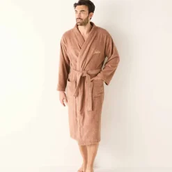 Peignoir mixte adulte uni coton éponge bouclette col kimono personnalisable