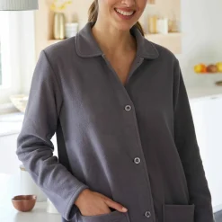 Peignoir polaire boutonné