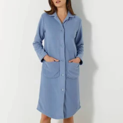 Peignoir polaire boutonné