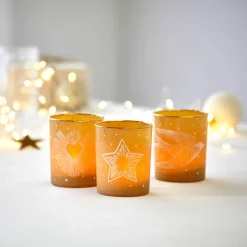 Photophore en verre - lot de 3