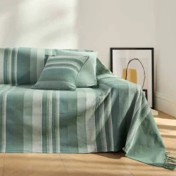 Plaid jeté multicolore coton tissage artisanal