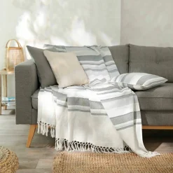 Plaid jeté multicolore coton tissage artisanal