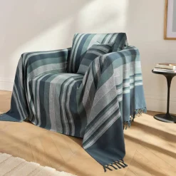 Plaid jeté multicolore coton tissage artisanal