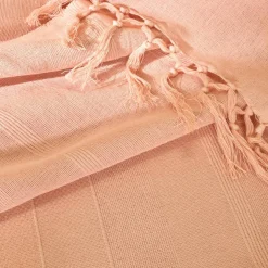 Plaid ou jeté uni coton tissage artisanal
