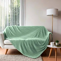 Plaid polaire reliéfé toucher peluche