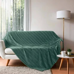 Plaid polaire reliéfé toucher peluche
