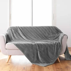 Plaid polaire reliéfé toucher peluche