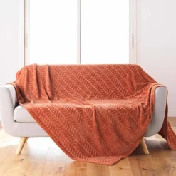 Plaid polaire reliéfé toucher peluche