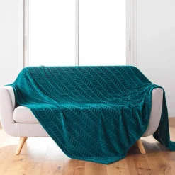 Plaid polaire reliéfé toucher peluche
