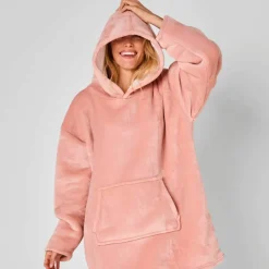 Plaid-sweat polaire à capuche doublé sherpa