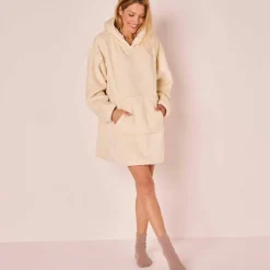 Plaid-sweat polaire à capuche doublé sherpa