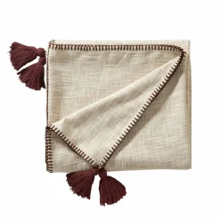 Plaid uni coton texturé