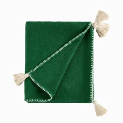 Plaid uni coton texturé