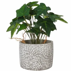 Plante artificielle et pot en ciment