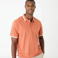 Polo maille piquée confort manches courtes