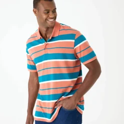 Polo rayée maille piquée manches courtes