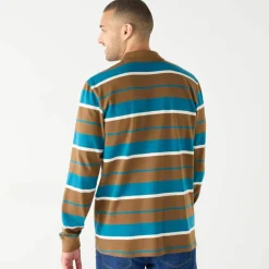 Polo rayée maille piquée manches longues