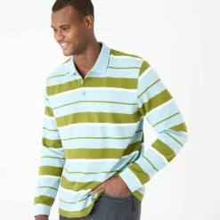 Polo rayée maille piquée manches longues