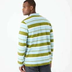 Polo rayée maille piquée manches longues