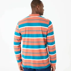 Polo rayée maille piquée manches longues