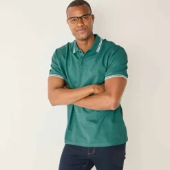 Polo uni maille piquée manches courtes
