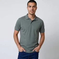 Polo uni maille piquée manches courtes
