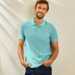 Polo uni maille piquée manches courtes