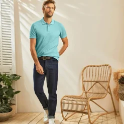 Polo uni maille piquée manches courtes