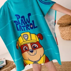 Poncho de bain enfant Pat'Patrouille personnalisé éponge et velours coton - 320g/m²