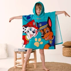 Poncho de bain enfant Pat'Patrouille personnalisé éponge et velours coton - 320g/m²