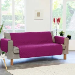 Protège-salon antiglisse microfibre matelassé