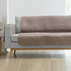 Protège-salon antiglisse microfibre matelassé
