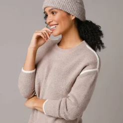 Pull bicolore en maille moelleuse