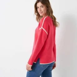 Pull bicolore en maille moelleuse