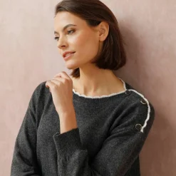 Pull col bateau, maille moelleuse