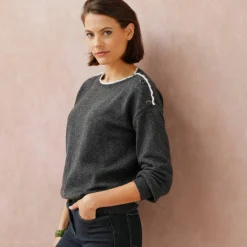 Pull col bateau, maille moelleuse
