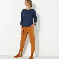Pull col bateau manches 3/4, toucher doux