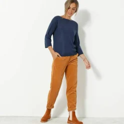 Pull col bateau manches 3/4, toucher doux