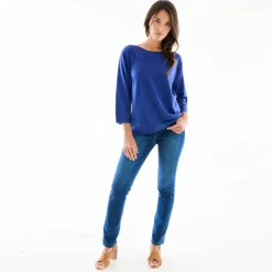 Pull col bateau manches 3/4, toucher doux