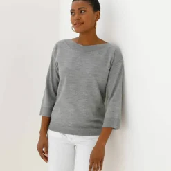 Pull col bateau manches 3/4, toucher doux